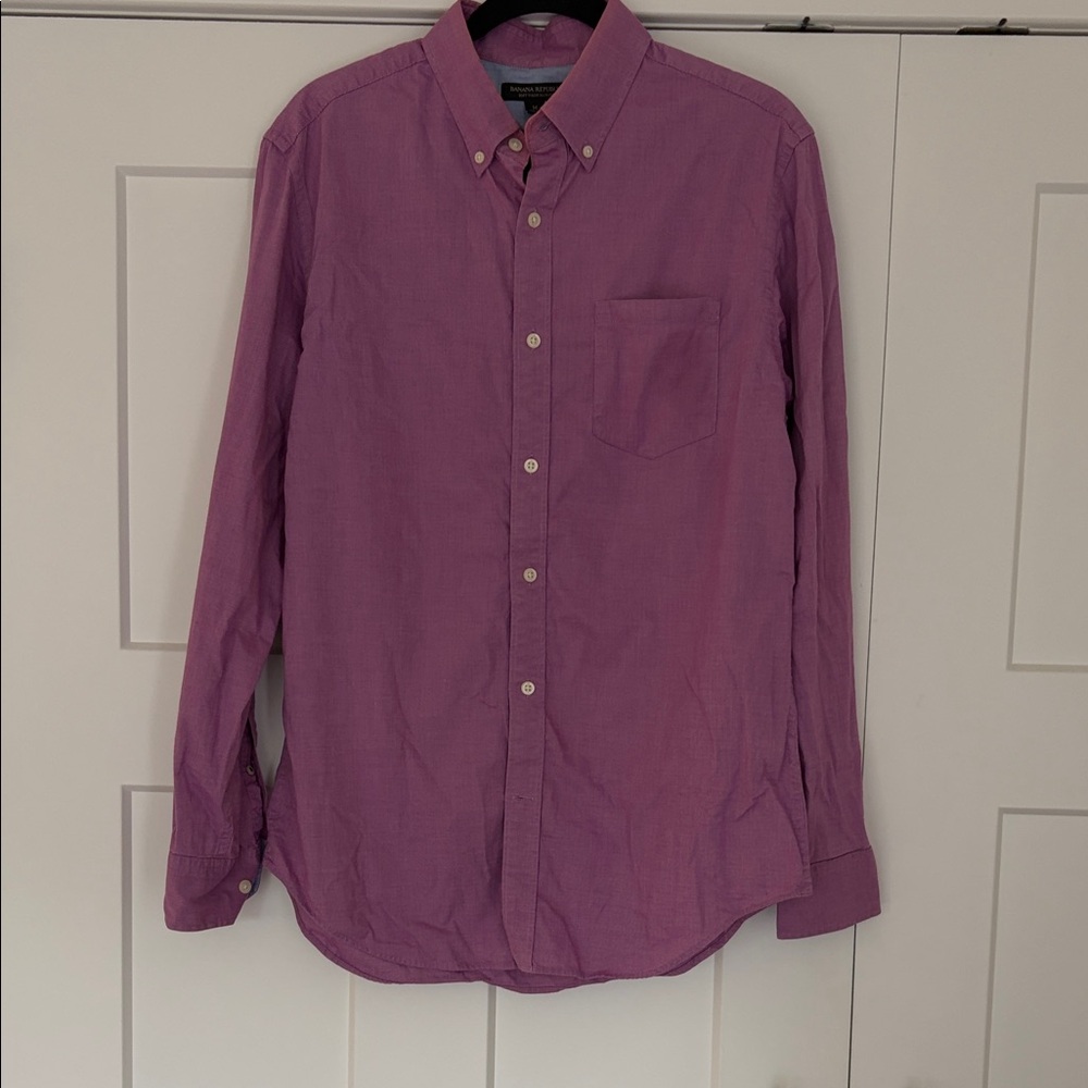 Banana Republic Men's fuchsia Button-Down Shirt